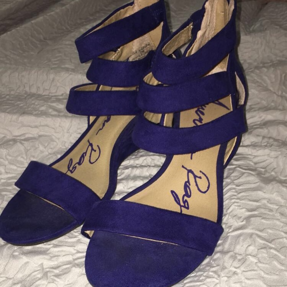 American Rag - Royal Blue Suede Strappy Wedges